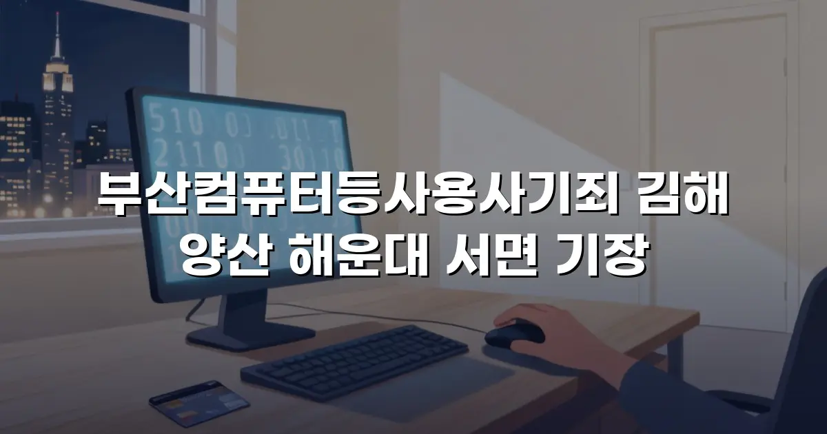 부산컴퓨터등사용사기죄 김해 양산 해운대 서면 기장