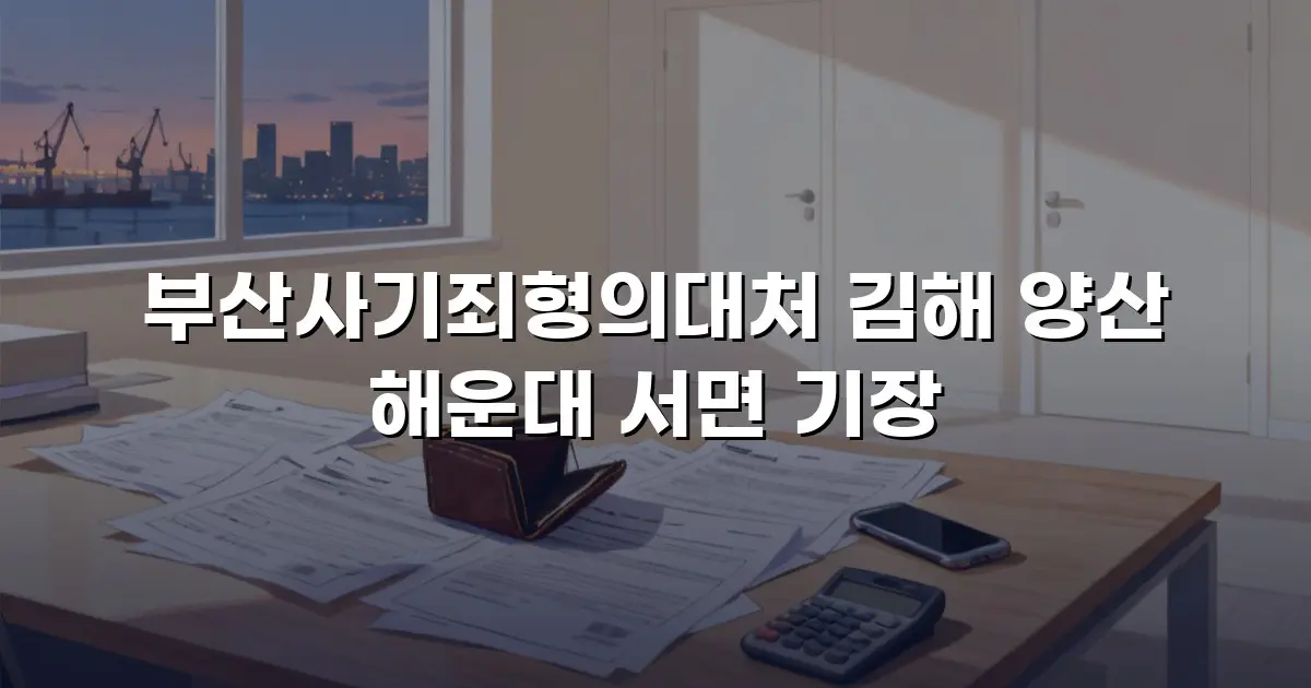부산사기죄형의대처 김해 양산 해운대 서면 기장