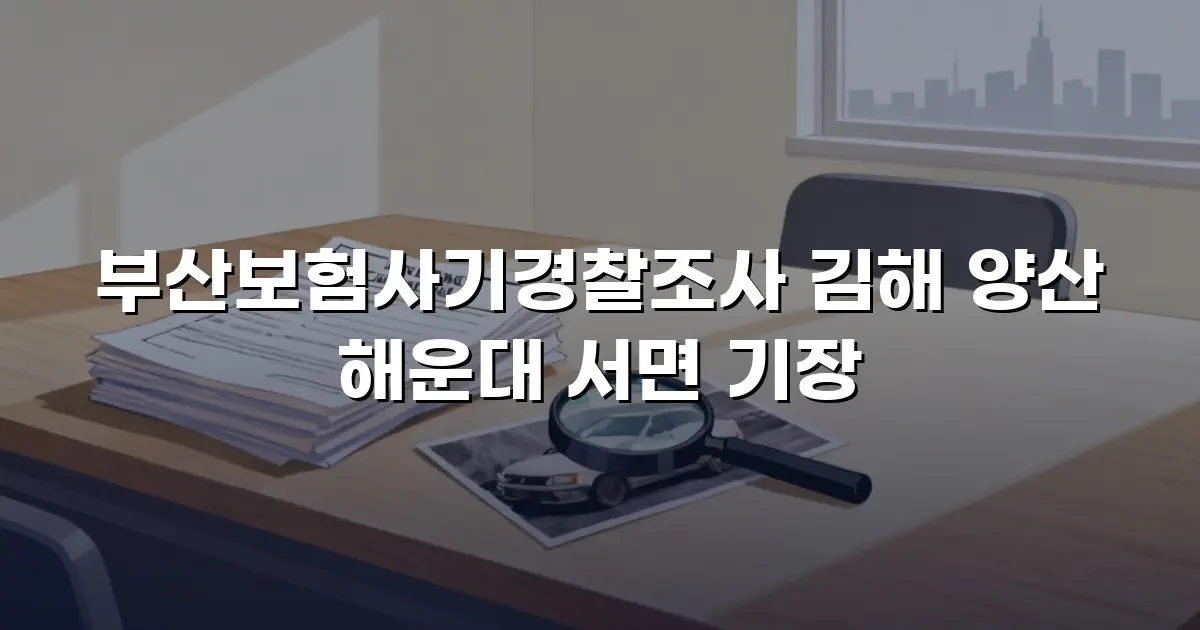 부산보험사기경찰조사 김해 양산 해운대 서면 기장