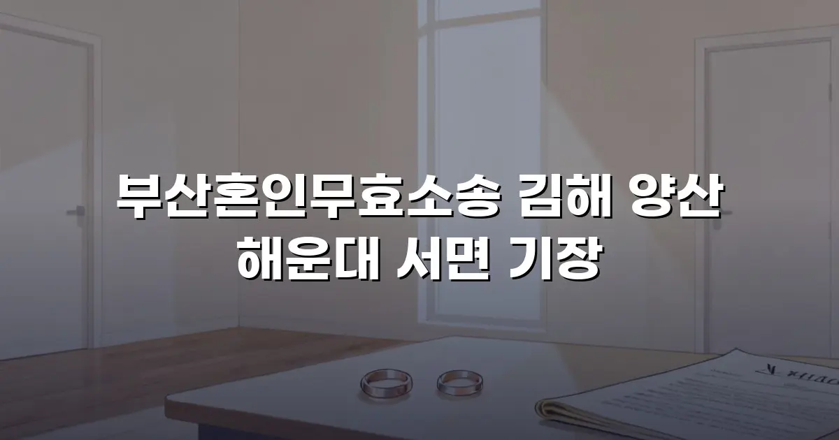 부산혼인무효소송 김해 양산 해운대 서면 기장