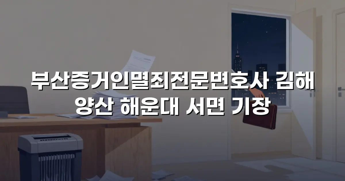 부산증거인멸죄전문변호사 김해 양산 해운대 서면 기장