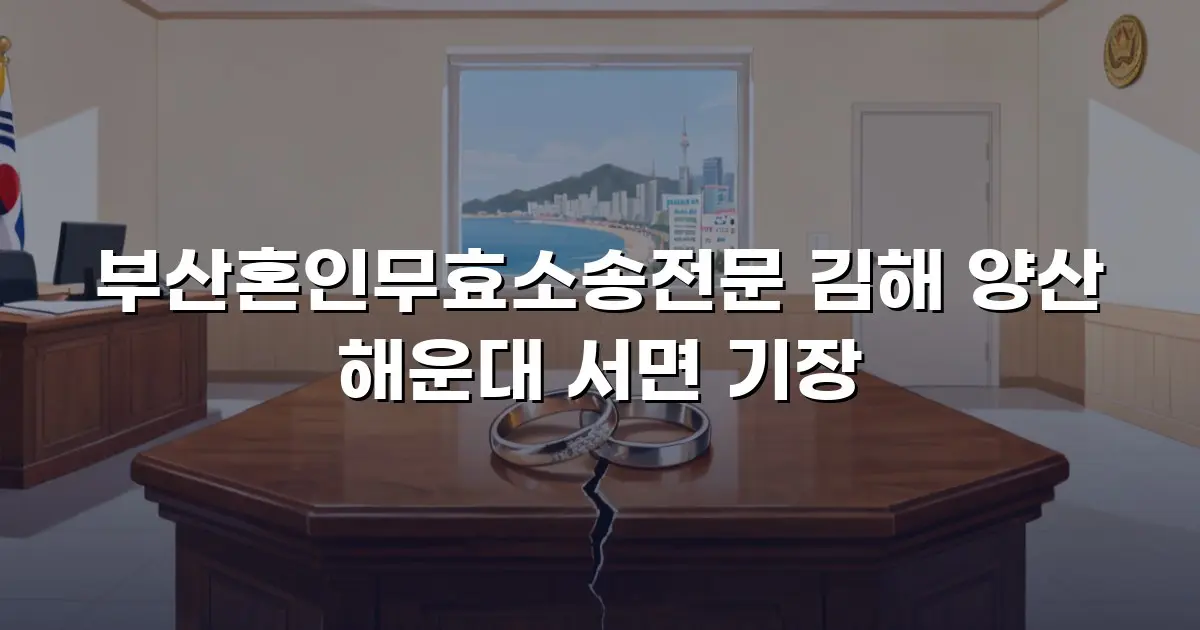 부산혼인무효소송전문 김해 양산 해운대 서면 기장