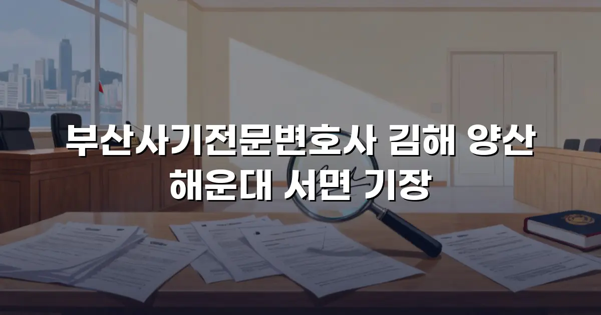 부산사기전문변호사 김해 양산 해운대 서면 기장