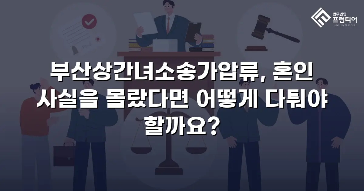 부산상간녀소송가압류, 혼인 사실을 몰랐다면 어떻게 다퉈야 할까요?