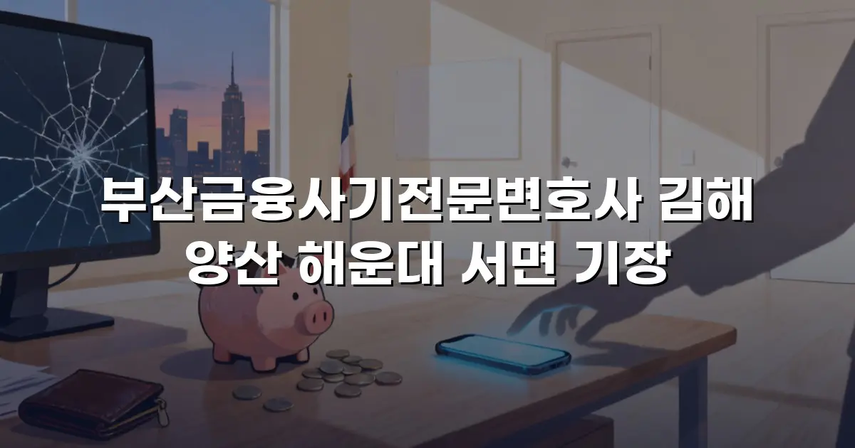 부산금융사기전문변호사 김해 양산 해운대 서면 기장