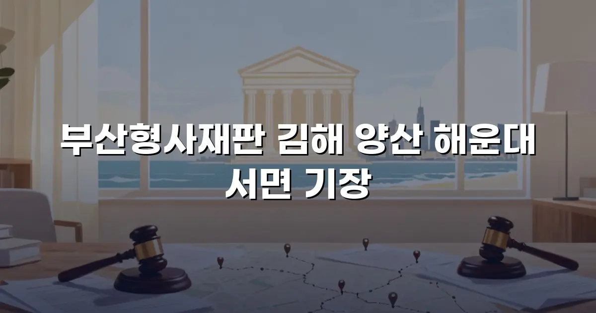 부산형사재판 김해 양산 해운대 서면 기장