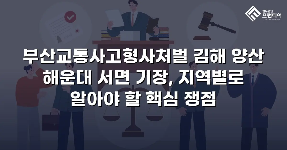 부산교통사고형사처벌 김해 양산 해운대 서면 기장, 지역별로 알아야 할 핵심 쟁점