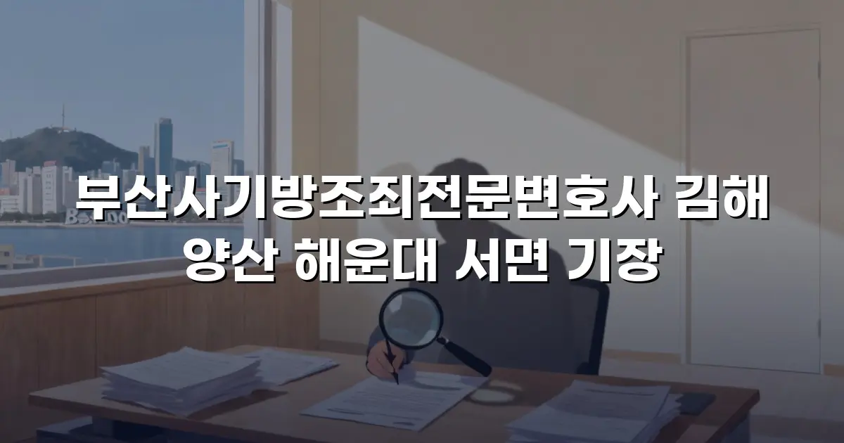 부산사기방조죄전문변호사 김해 양산 해운대 서면 기장