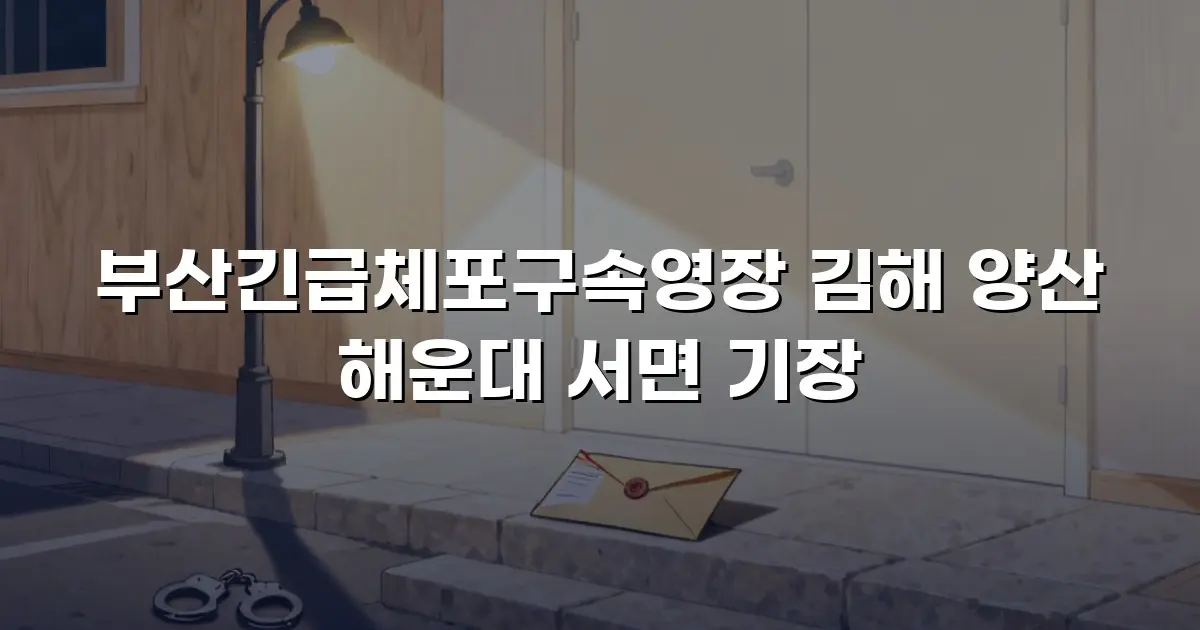 부산긴급체포구속영장 김해 양산 해운대 서면 기장