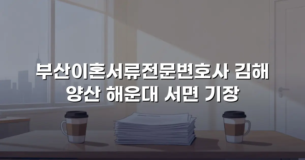 부산이혼서류전문변호사 김해 양산 해운대 서면 기장
