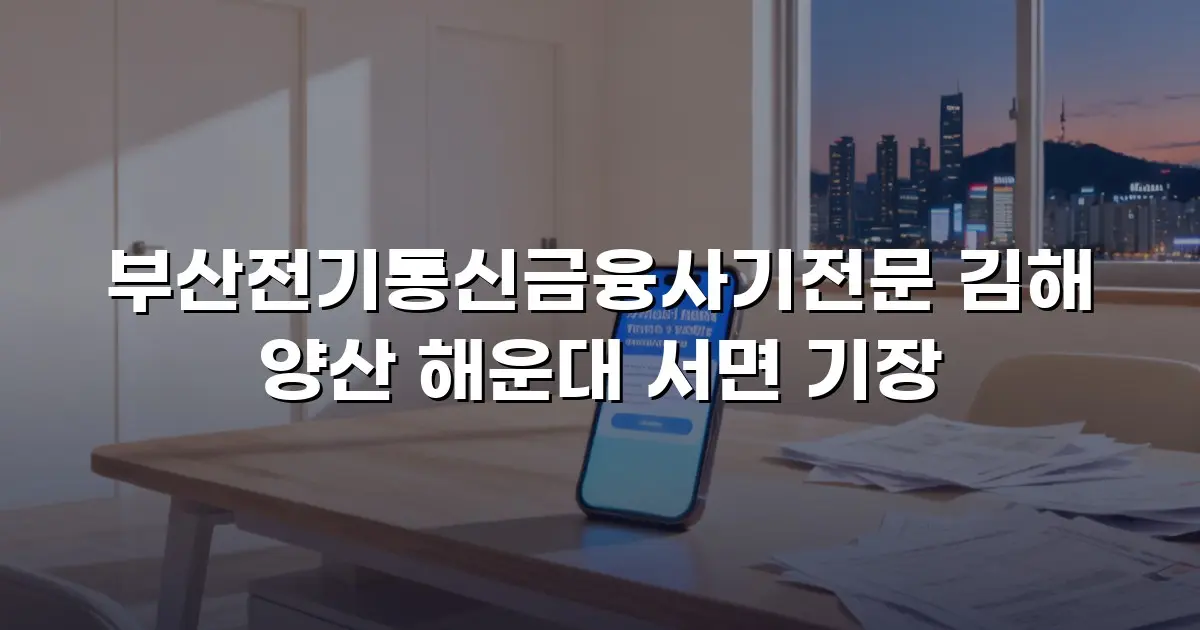 부산전기통신금융사기전문 김해 양산 해운대 서면 기장