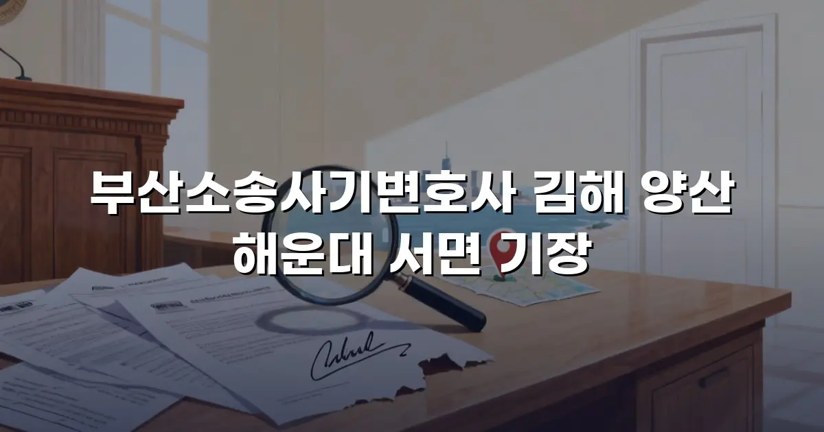 부산소송사기변호사 김해 양산 해운대 서면 기장
