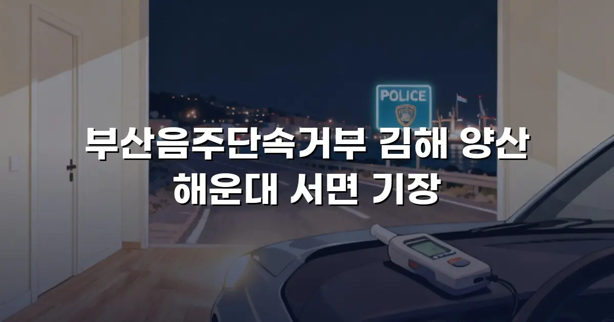 부산음주단속거부 김해 양산 해운대 서면 기장