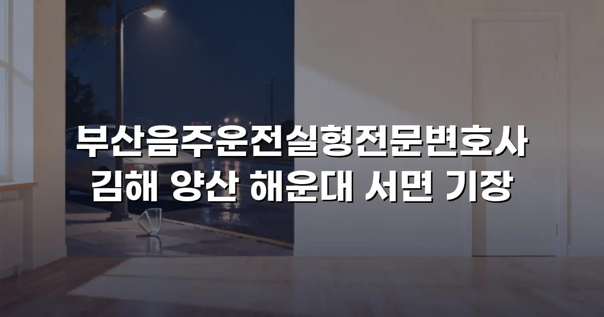 부산음주운전실형전문변호사 김해 양산 해운대 서면 기장