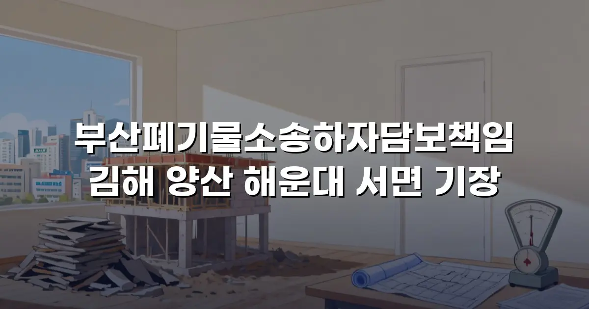부산폐기물소송하자담보책임 김해 양산 해운대 서면 기장