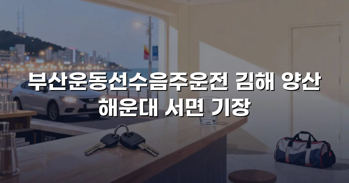부산운동선수음주운전 김해 양산 해운대 서면 기장