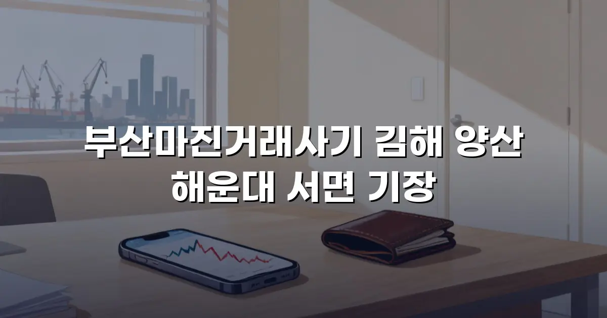 부산마진거래사기 김해 양산 해운대 서면 기장