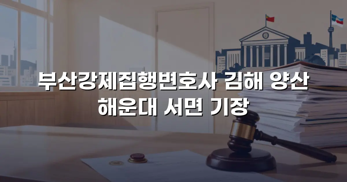 부산강제집행변호사 김해 양산 해운대 서면 기장