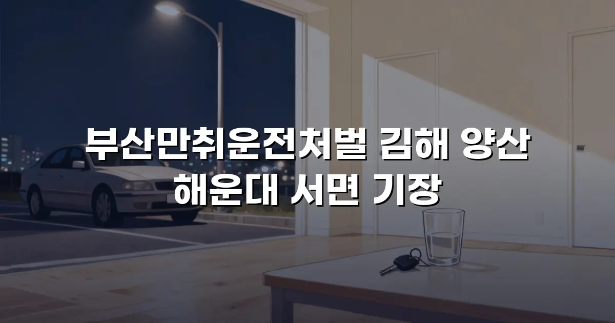 부산만취운전처벌 김해 양산 해운대 서면 기장