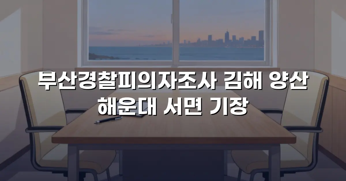 부산경찰피의자조사 김해 양산 해운대 서면 기장
