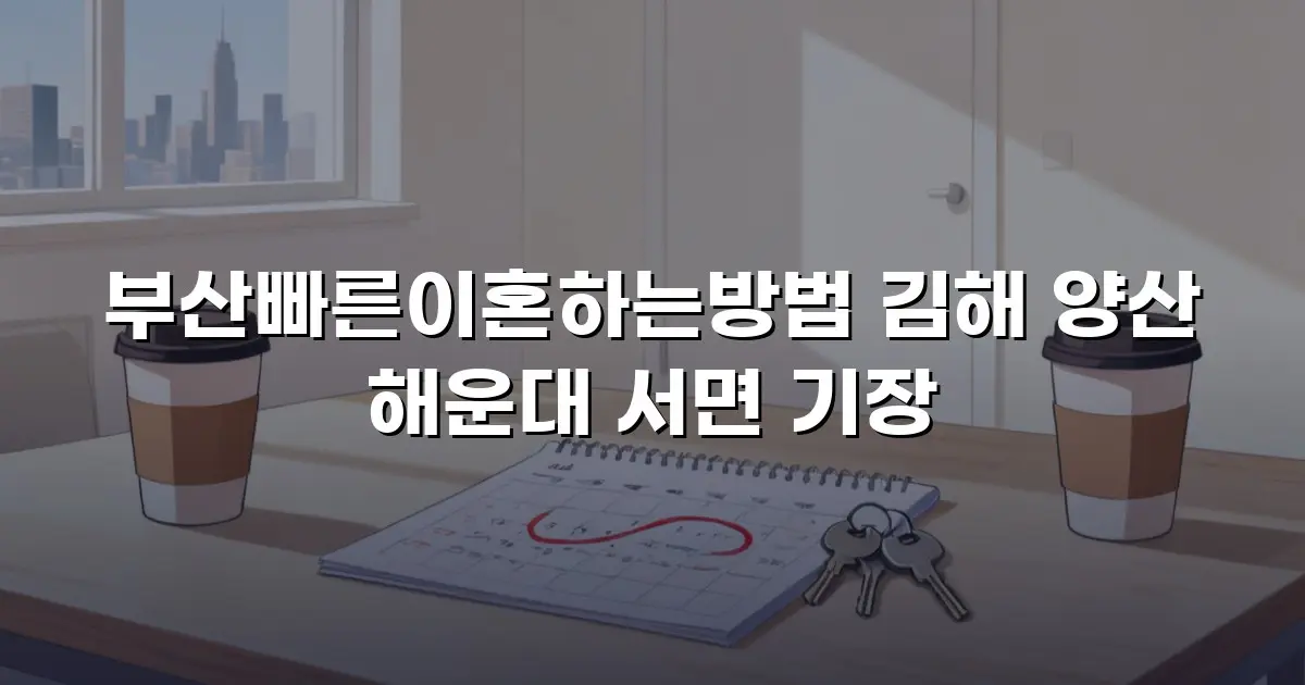 부산빠른이혼하는방법 김해 양산 해운대 서면 기장