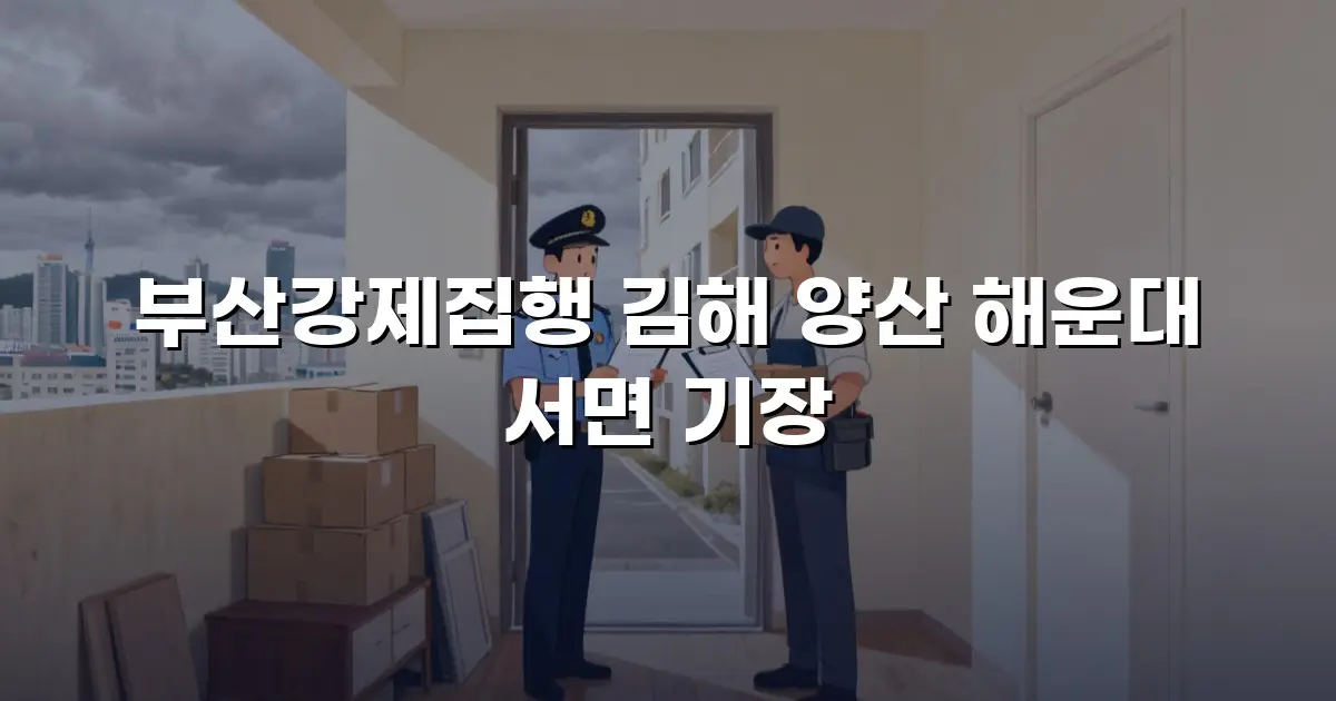 부산강제집행 김해 양산 해운대 서면 기장