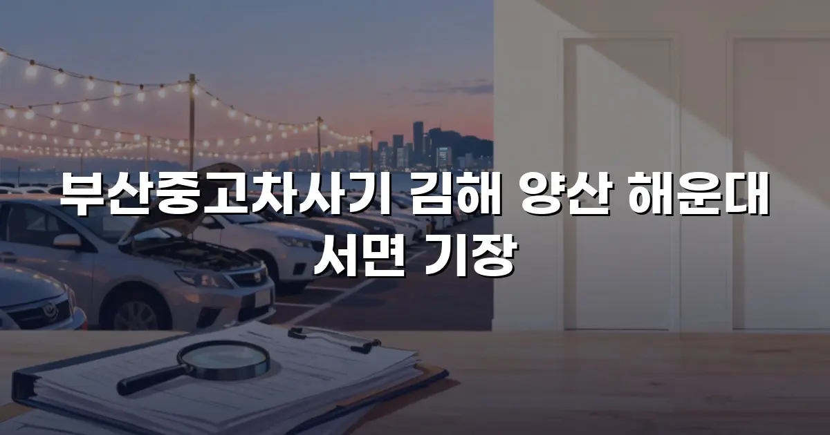 부산중고차사기 김해 양산 해운대 서면 기장