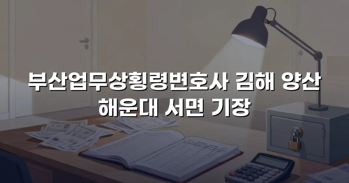 부산업무상횡령변호사 김해 양산 해운대 서면 기장