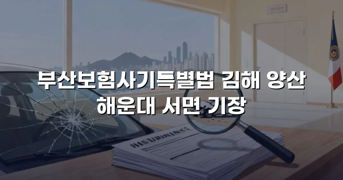 부산보험사기특별법 김해 양산 해운대 서면 기장