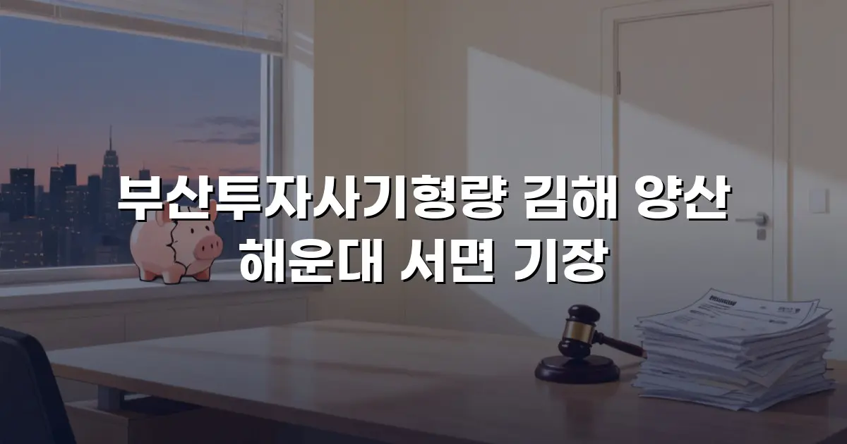 부산투자사기형량 김해 양산 해운대 서면 기장