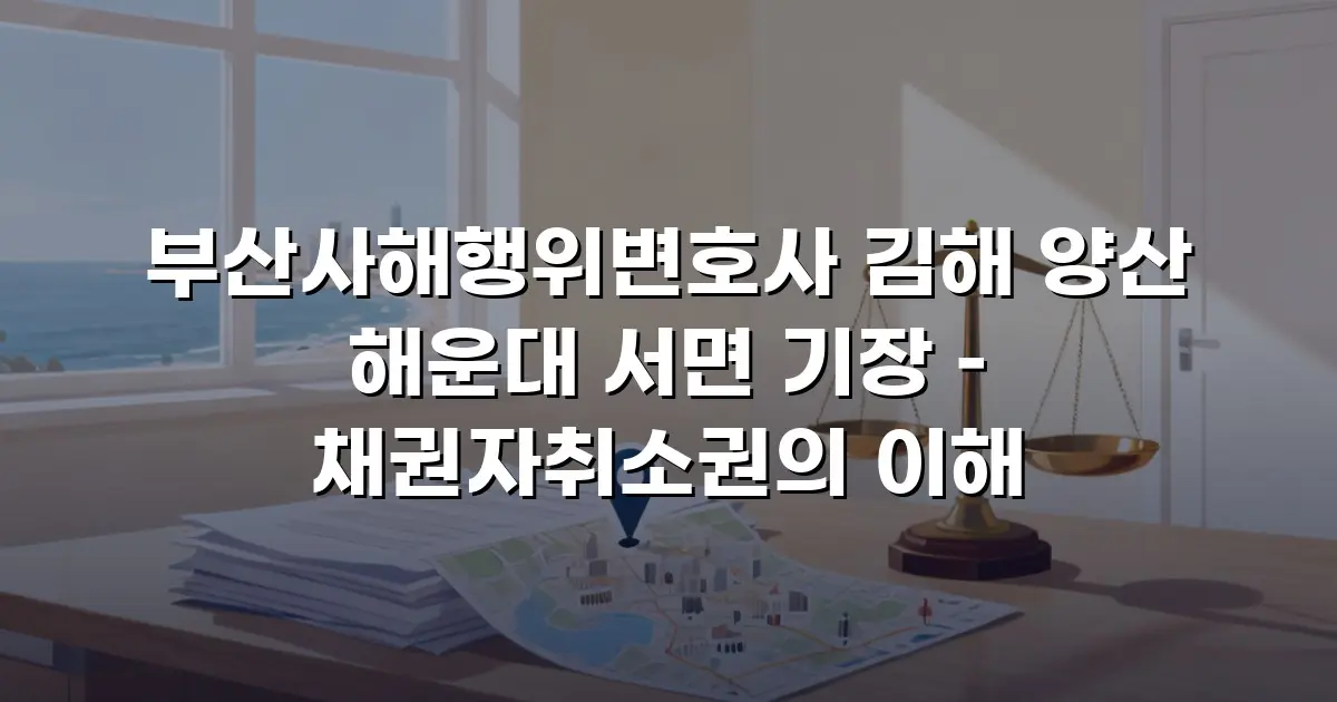 부산사해행위변호사 김해 양산 해운대 서면 기장 – 채권자취소권의 이해