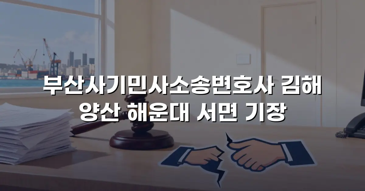 부산사기민사소송변호사 김해 양산 해운대 서면 기장