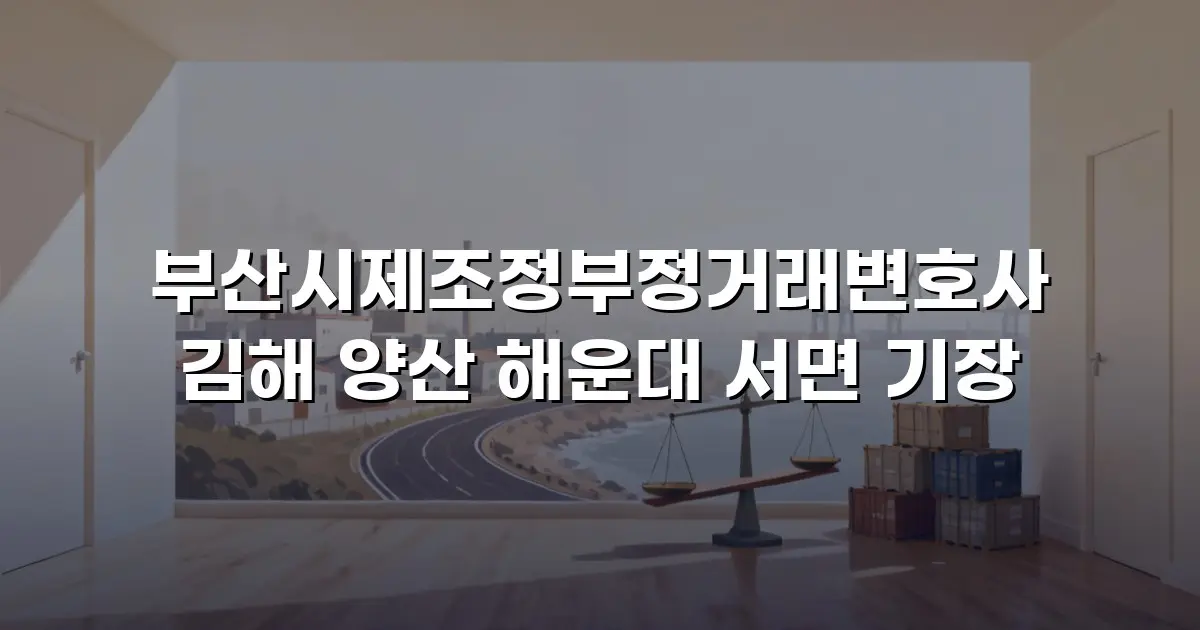 부산시제조정부정거래변호사 김해 양산 해운대 서면 기장