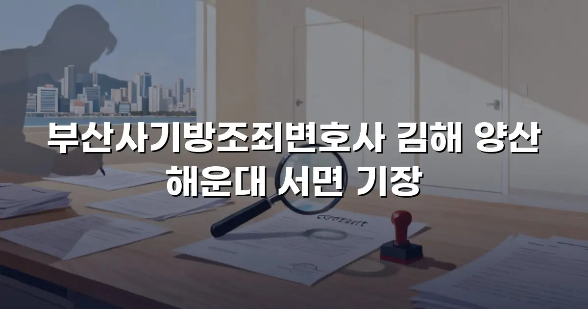부산사기방조죄변호사 김해 양산 해운대 서면 기장
