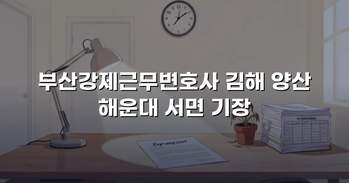 부산강제근무변호사 김해 양산 해운대 서면 기장