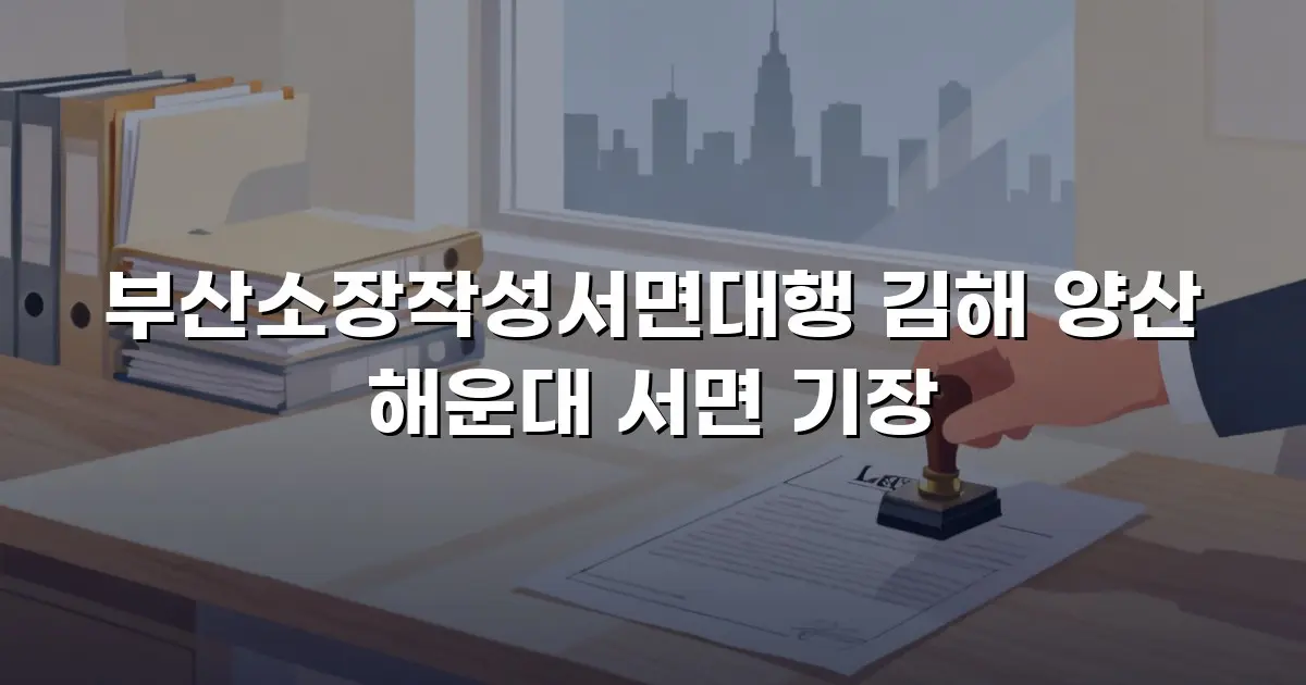 부산소장작성서면대행 김해 양산 해운대 서면 기장