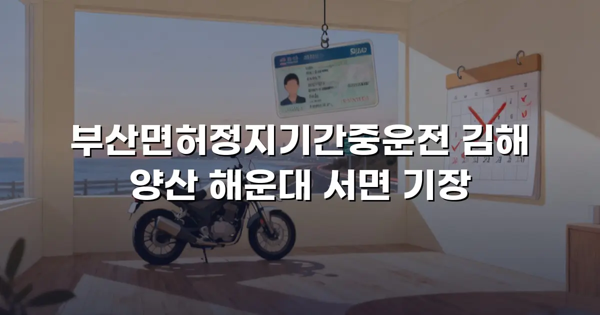 부산면허정지기간중운전 김해 양산 해운대 서면 기장