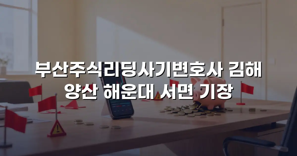 부산주식리딩사기변호사 김해 양산 해운대 서면 기장