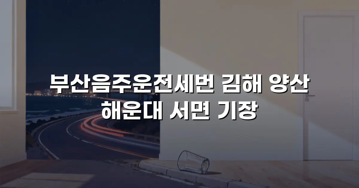 부산음주운전세번 김해 양산 해운대 서면 기장