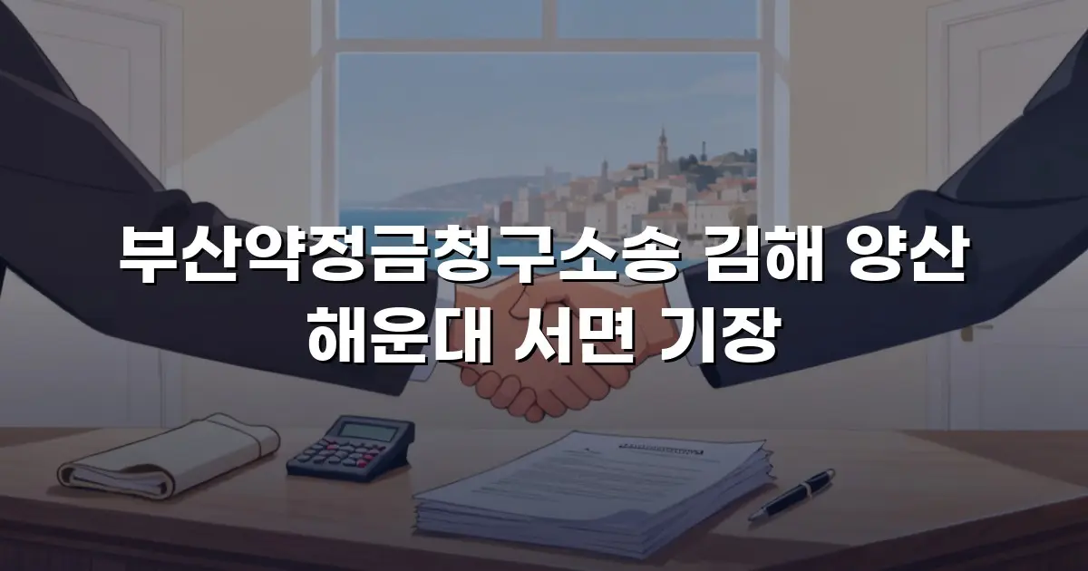 부산약정금청구소송 김해 양산 해운대 서면 기장