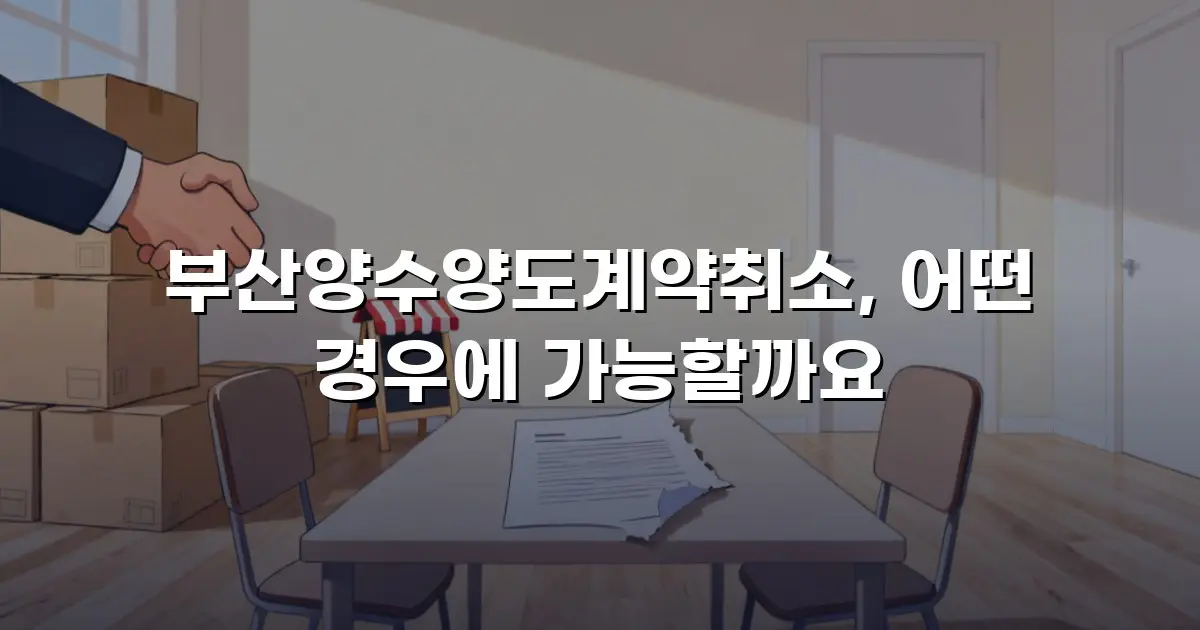 부산양수양도계약취소, 어떤 경우에 가능할까요