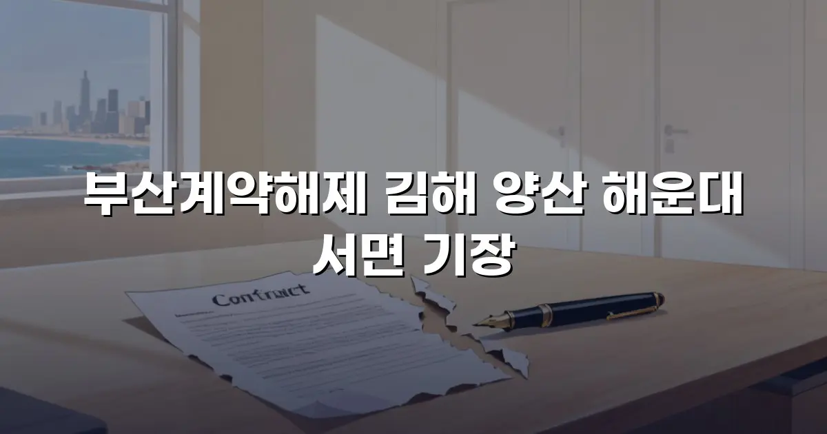 부산계약해제 김해 양산 해운대 서면 기장