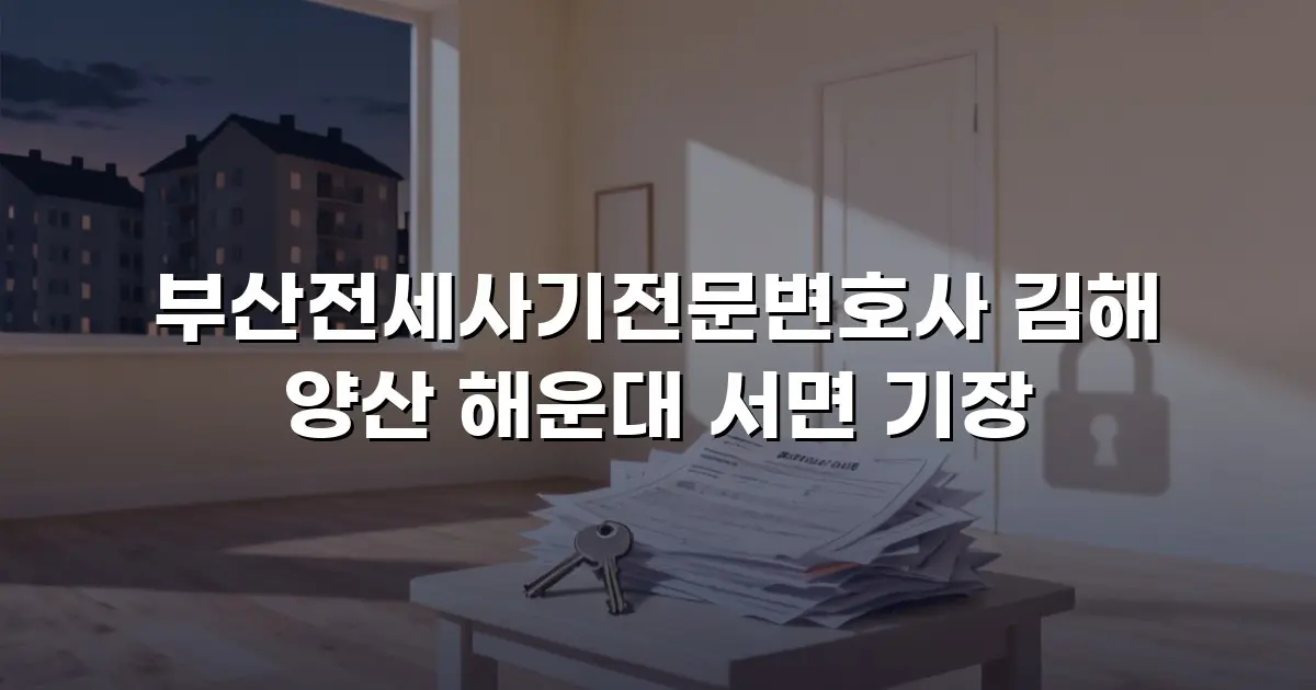 부산전세사기전문변호사 김해 양산 해운대 서면 기장