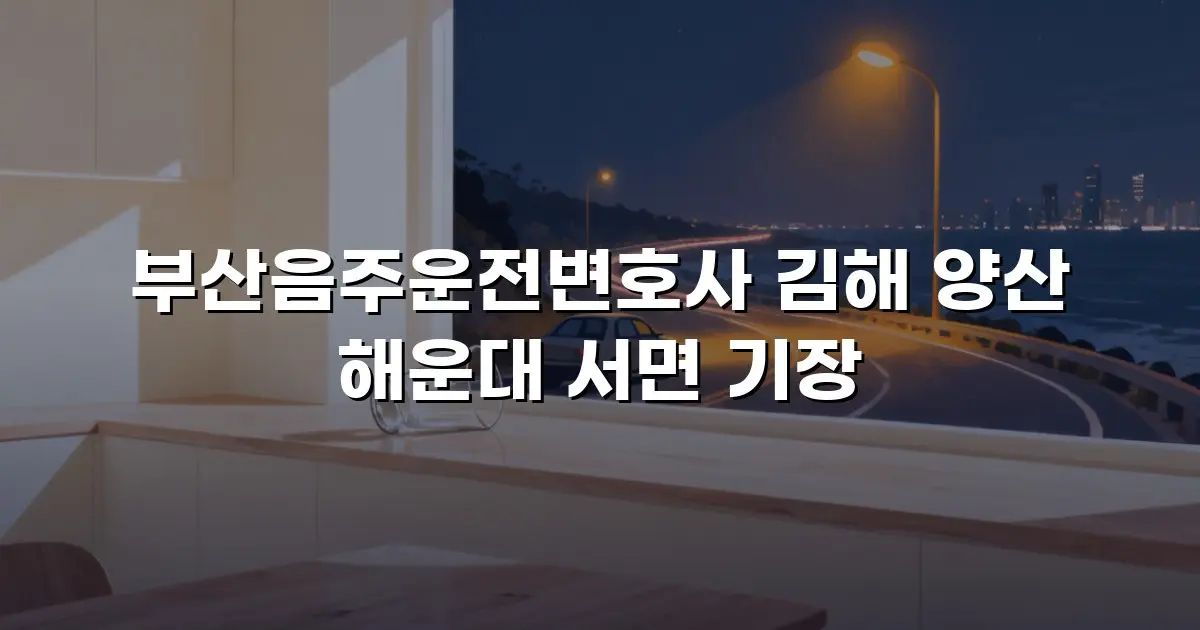 부산음주운전변호사 김해 양산 해운대 서면 기장
