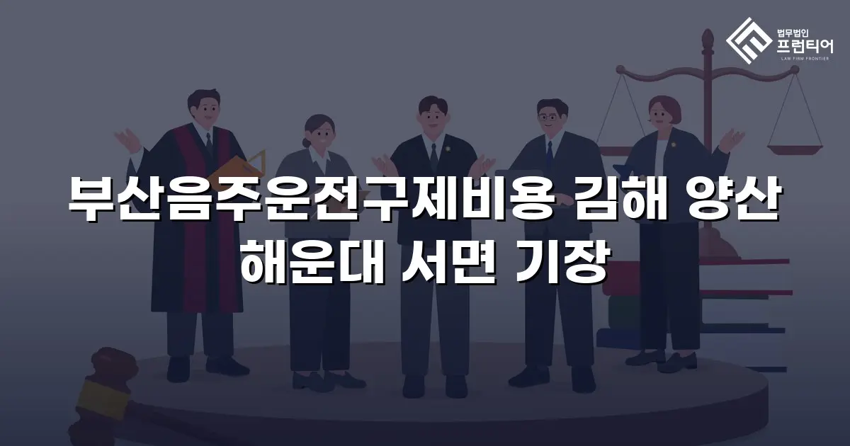 부산음주운전구제비용 김해 양산 해운대 서면 기장
