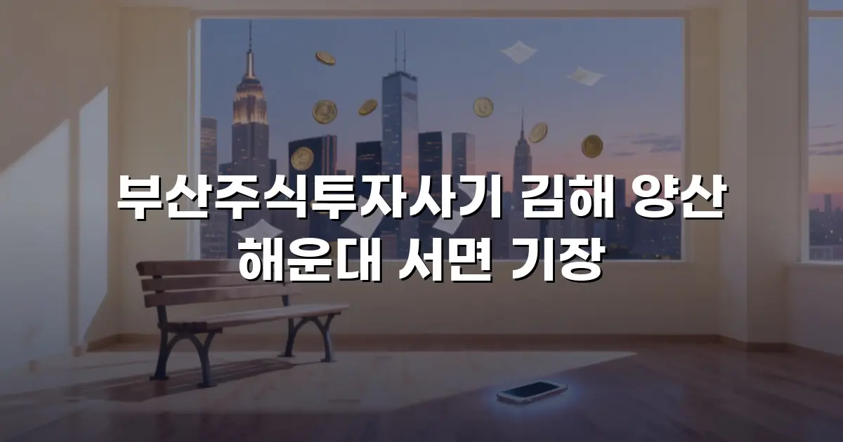 부산주식투자사기 김해 양산 해운대 서면 기장