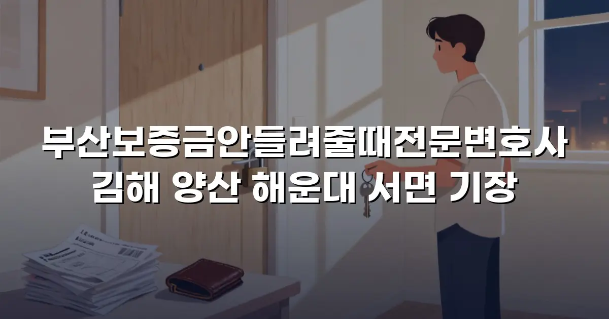 부산보증금안들려줄때전문변호사 김해 양산 해운대 서면 기장