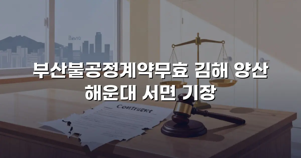 부산불공정계약무효 김해 양산 해운대 서면 기장