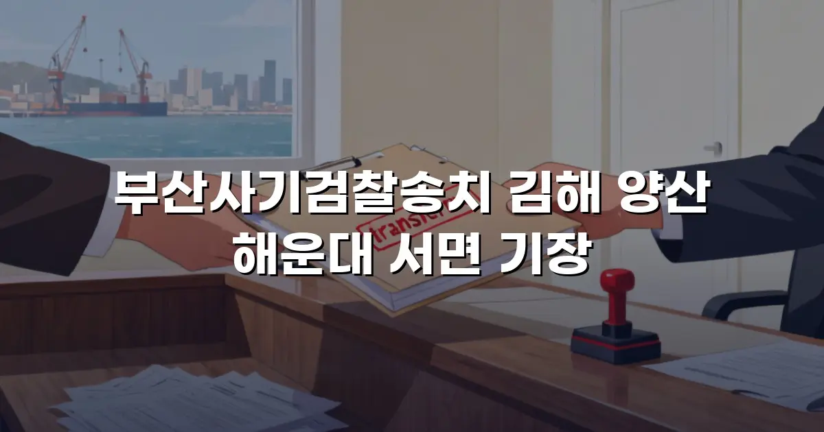 부산사기검찰송치 김해 양산 해운대 서면 기장