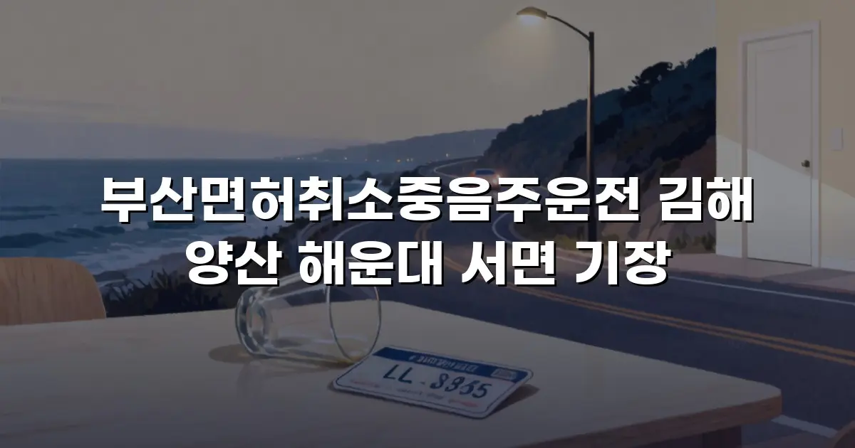 부산면허취소중음주운전 김해 양산 해운대 서면 기장